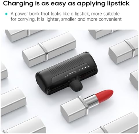 Compact Kuulaa 4500 m Ah Portable Phone Charger with Integrated USB-C Plug – Ultimate Travel Power Bank for i Phone 15/16, Samsung S22/S23 & Android Devices – Fast Charging, Lightweight Design for On-the-Go Convenience