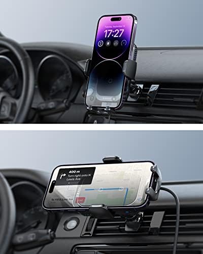 Elevate Your Road Experience with Zee Hoo’s Ice Cooling Wireless Car Charger – 15 W Dual Coils Fast Charging Mount for i Phone & Samsung – Secure Auto Clamp Design with Integrated Cooling Technology for Optimal Performance and Convenience