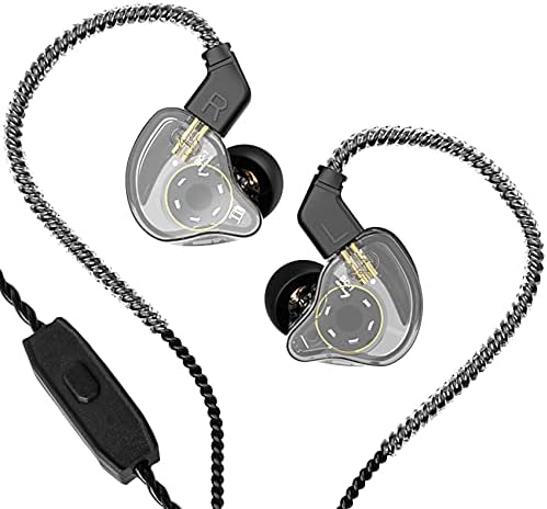 KZ ZSN PRO X Dual Driver Earbuds – Hi-Fi Stereo Headphones with Balanced Armature & Dynamic Driver, Ergonomic Comfort for Optimal Listening, Detachable Cable & Built-In Microphone, Perfect for Audiophiles & Everyday Use – Golden Finish