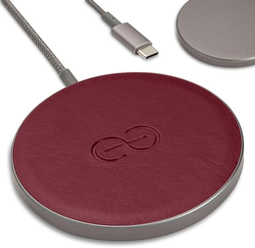 Dreem Empower Magnetic Wireless Charger Pad – High-Speed Mag Safe & Qi-Certified Charging Solution with Premium Vegan Leather Finish in Coffee – Effortless Device Alignment & Enhanced Overheat Protection for a Stylish, Tangle-Free Experience