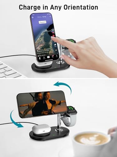 Revolutionary 3-in-1 Dual Magnetic Charging Station for i Phone 16, Apple Watch, and Air Pods Pro 2 – Fast Wireless Charger with Enhanced Compatibility, Sleek Design, and LED Status Indicator for Effortless Power Management