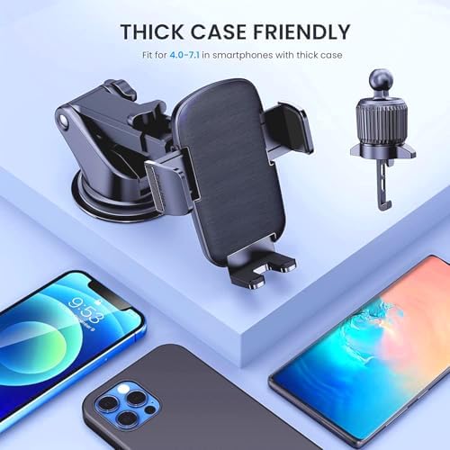 Universal Car Phone Mount: Hands-Free Adjustable Holder for Safe Driving – Secure Air Vent Smartphone Stand for i Phone & Android – 360-Degree Rotation for Optimal Viewing and Easy Access – Durable Lightweight Design for All Vehicles