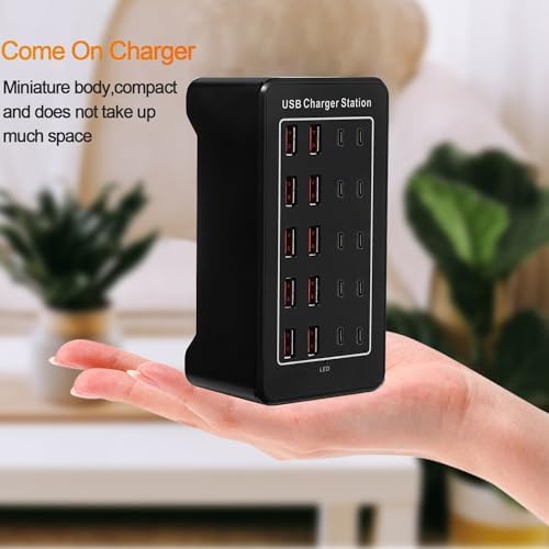 150 W USB C Charging Hub Station with 30 Ports – Fast Multiport Desktop Charger for i Phone 16/15/14/13/12/11, i Pad, and Samsung Galaxy S23/S22 – Optimal Device Compatibility & Safety Features for Efficient Charging Solutions