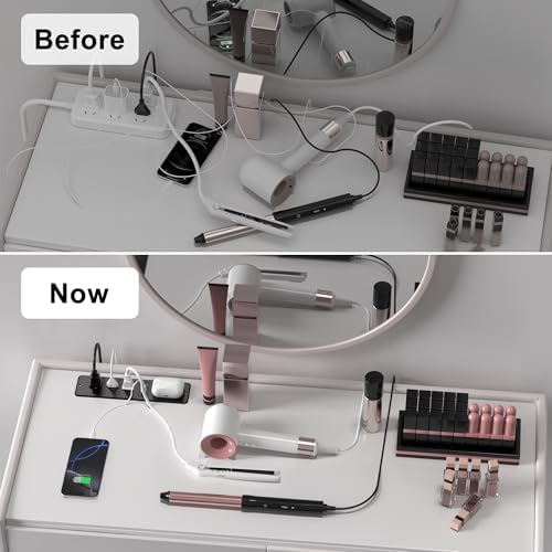 Revolutionary 8-in-1 Recessed Power Strip with 15 W Wireless Charger & 20 W Fast Charging – Ultimate Furniture Charging Station Featuring 3 AC Outlets & 4 USB Ports, Flush Mount Design, 10 FT Cord for Flexible Setup – Perfect for Home and Office Organization