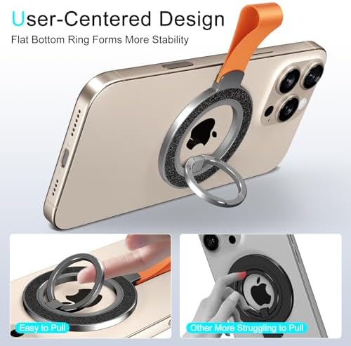 Mag Safe Universal Phone Grip & Kickstand for i Phone 12-16 Pro Max – Versatile Double-Sided Magnetic Holder for Secure Handling & Hands-Free Viewing in Gym, Kitchen & Beyond – Sleek Black Silicone Design for Stylish Convenience and Optimal Performance