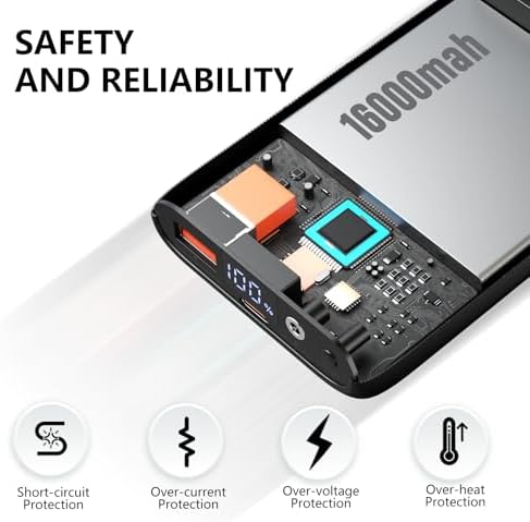 Ultimate 7.4 V 16000 m Ah Heated Vest Battery Pack – Portable Power Bank with DC Adapter for Heated Jackets – Long-lasting Warmth & Versatility for Outdoor Adventures – Ideal for Cold Weather Comfort and Device Charging