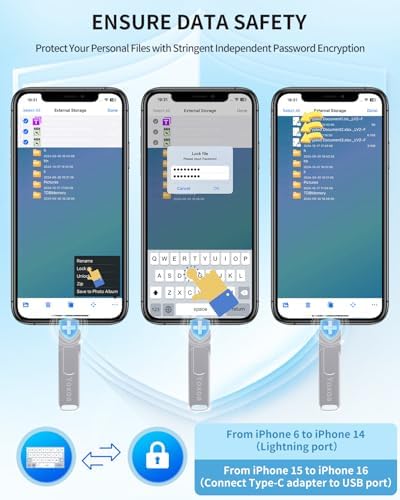 Unlock Ultimate Storage: MFi Certified 512 GB Flash Drive for i Phone & i Pad – High-Speed Data Transfer & Backup Solution for i OS, Android, and PC (Sleek Silver) – Effortless File Sharing & Memory Expansion
