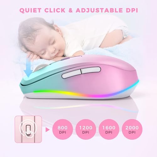 PEIOUS Rechargeable Wireless Mouse with LED – Innovative Jiggler Technology to Keep Your Computer Awake – Sleek Black Design for Optimal Comfort and Productivity