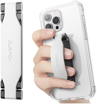 SURITCH 2-in-1 Silicone Phone Grip and Kickstand Holder – Universal Finger Loop Strap for Superior Stability and Comfort, Compatible with i Phone, Samsung, and Most Cases, 3.15″ Black – Premium Drop Protection and Effortless Hands-Free Viewing Solution