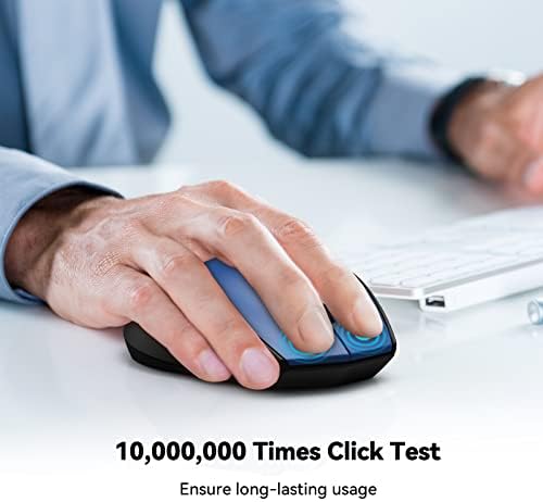 TECKNET Bluetooth Wireless Mouse – Ergonomic 4800 DPI Precision with 6 Adjustable Settings, Long-Lasting 2-Year Battery, and 6 Functional Buttons for Laptops & Windows – Sleek Grey Design for Enhanced Comfort and Productivity