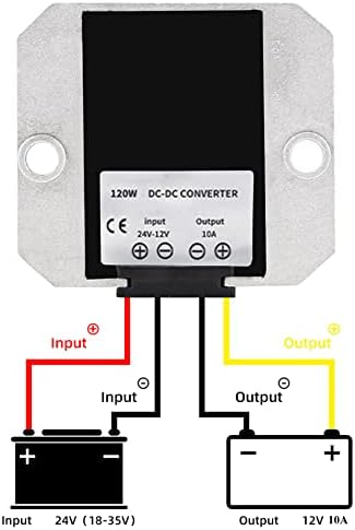 High-Efficiency Waterproof DC 24 V to 12 V Voltage Buck Converter – 20 A, 240 W Transformer for Automotive and Industrial Applications – Reliable Power Module with Enhanced Safety Features and Versatile Compatibility for Golf Carts and Forklifts