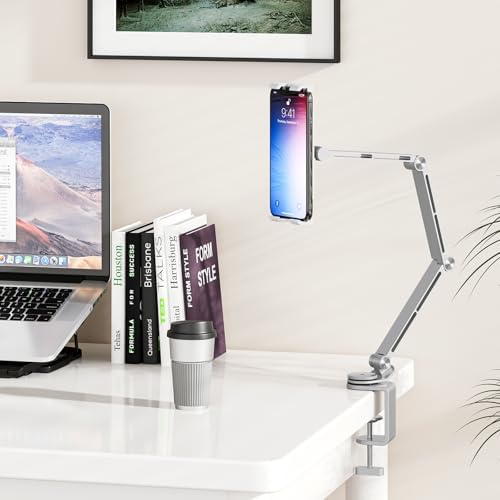 Adjustable 360° Rotating Tablet Stand Holder – Versatile Desk and Bed Mount for Enhanced Viewing Comfort, Compatible with 4-15.6″ Devices including i Pads and Smartphones – Lightweight, Foldable Design for Easy Portability and Optimal Posture Support