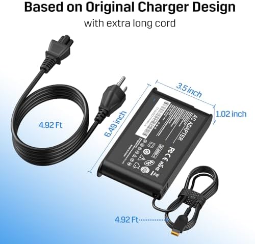 High-Performance 170 W 20 V 8.5 A Laptop Charger for Lenovo Think Pad Series – OEM Replacement Power Adapter with Enhanced Safety and Compatibility for P50, P51, P52, P53, P70, P71, P73, W540, W541, T540, P15, P17, T15 G, and More – Reliable Power Supply for Optimal Laptop Performance