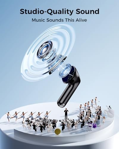 Revolutionary Bluetooth 5.4 Wireless Earbuds – Immersive Surround Sound with 48-Hour Playtime, IPX7 Waterproof for Ultimate Sports Performance, Tap-Control for Effortless Use, LED Display Charging Case – Perfectly Compatible with i Phone & Android Devices