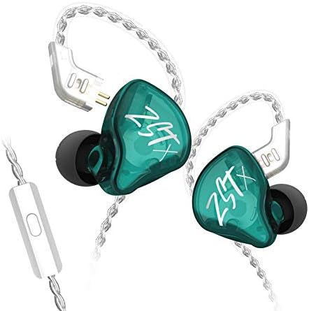 KZ ZST X Hybrid Dual Driver In-Ear Monitors – Premium Hi-Fi Stereo Earbuds with Detachable Cable for Audiophiles & Musicians, Ergonomic Design for Ultimate Comfort, Enhanced Audio Clarity & Precision, Lightweight & Portable for On-the-Go Listening in Cyan