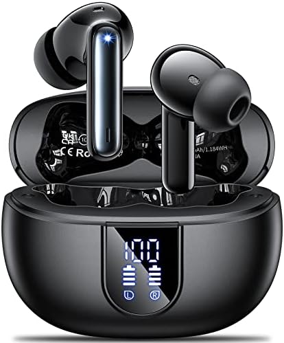 Elevate Your Audio Experience with Aoslen Wireless Earbuds – 2024 Hi-Fi Stereo Headphones Featuring 4 ENC Noise-Canceling Microphones, 42-Hour Playtime & Bluetooth 5.3 Connectivity – Perfect for Android & i OS Users, Sleek Design with LED Power Display for Ultimate Convenience
