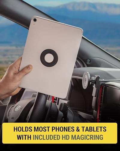 Scosche Heavy Duty Magnetic Phone and Tablet Mount for Cars – Ultra Strong Mag Safe Holder with AMPS Compatibility for Pro Clip Mount Bases – Secure, Sleek, and Effortless Device Access for Safe Driving