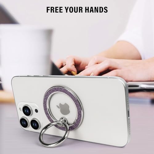 Glamorous Guppy Magnetic Phone Ring Holder – 360° Rotating Glitter Grip for i Phone 12-16 Pro Max – Stylish Mag Safe-Compatible Accessory for Enhanced One-Handed Control – Elevate Your Mobile Experience with Secure Stability and Chic Design