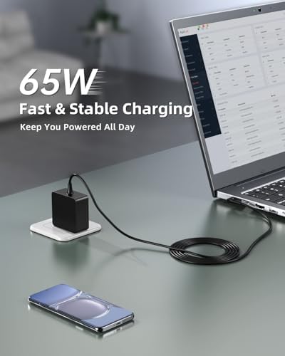 Lenovo Laptop Charger – Universal Compatibility for Ideapad, Flex, V Series | 65 W & 45 W Power Adapter with UL Safety Certification | Foldable Plug & Charging Indicator | Enhanced Durability & Speed for All Round Connector Models