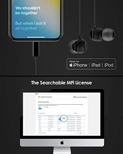PALOVUE Lightning Earbuds: MFi Certified High-Fidelity Noise Isolation Headphones with Built-In Microphone for i Phone 14, 13, 12, 11 Pro Max, X, XS Max, XR – Premium Sound Quality and Ergonomic Comfort for Music Lovers and Professionals