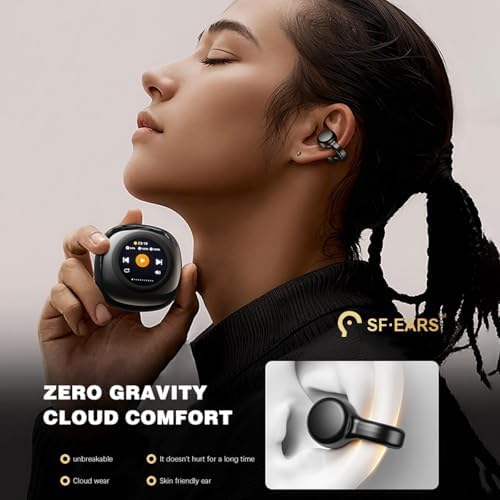 Air Conduction Bluetooth Earbuds for Active Lifestyles – Lightweight Open Ear Clip-On Design with Touch Controls for Ultimate Comfort and Awareness – Perfect for Fitness, Cycling, and Daily Commutes – Secure Fit, Bluetooth 5.4 Connectivity, and Broad Device Compatibility for Superior Sound Quality and Safety