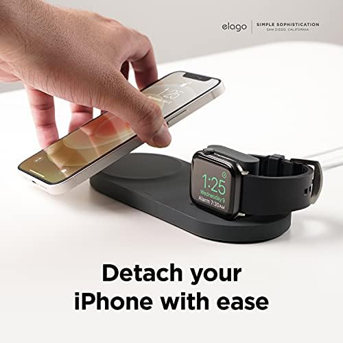 elago W Stand for Mag Safe Charging: Optimized Station for Apple Watch, i Phone 12-16 Series, and Air Pods – [Stone] – Enhance Your Charging Speed and Organization with Durable Design and Optimal Viewing Angle