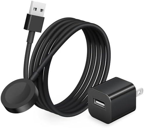 Chic 3.2 FT Wireless Fast Charger for Apple Watch – Effortless Charging Solution with Stylish Pink Design, Compatible with All Series 1-10, Includes Wall Plug for Ultimate Portability and Quick Power-Ups for Active Lifestyles