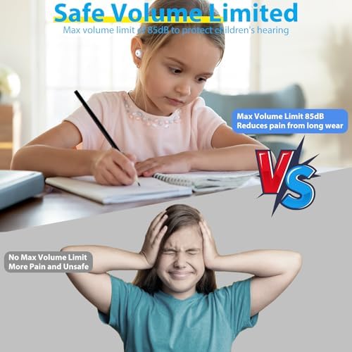 Penguins Kids Bluetooth Headphones – Safe 85 d B Volume Limited Earbuds with 30-Hour Playtime, Waterproof Touch Control for Small Ears – Ideal for School, Travel, and Home Use with Superior Device Compatibility and Child-Friendly Design