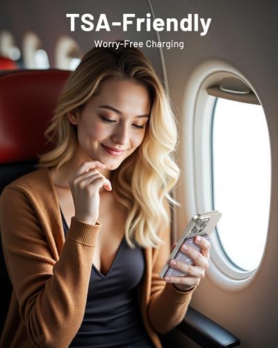 Ultra-Slim Mag Safe Battery Pack – 15 W Qi2 Certified Fast Wireless Charger for i Phone 12/13/14/15/16 – 5000 m Ah Portable Power Bank with PD20 W USB-C Cable – Perfect Travel Companion for On-the-Go Power Solutions