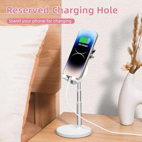 OATSBASF Cute Cell Phone Stand, Adjustable Bunny Phone Stand for Desk, Thick Case Friendly Holder Compatible with iPhone, Kindle, iPad, Switch, All Phones (Pink) – Enhanced Compatibility and Speed