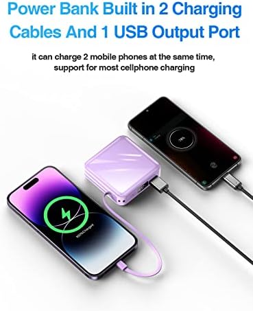 High-Capacity 20000 m Ah Fast Charging Power Bank with Built-in USB-C and i OS Cables – LED Display for Effortless Device Monitoring, Ideal for i Phone 14/13/12/11 & Samsung Galaxy, Lightweight Portable Charger for On-the-Go Power Solution