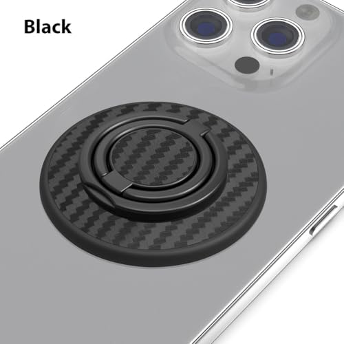 Revolutionary Mag Safe Magnetic Phone Grip and Kickstand – Sleek Black Weave Ring Holder for Ultimate Hands-Free Convenience and Effortless Wireless Charging – Dual Functionality for Enhanced Security and Stability, Perfect for i Phone Users on the Go