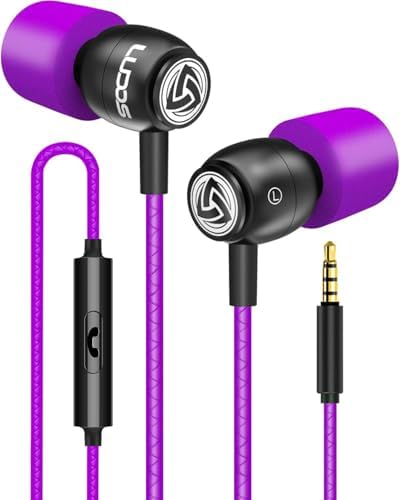 LUDOS Clamor Wired Earbuds – Premium Noise-Isolating In-Ear Headphones with Memory Foam Tips, Built-in Microphone, 5-Year Warranty – Perfect for i Phone and Samsung Users, Ideal for Students and Small Ears in Stylish Pink – Ultimate Sound Quality and Comfort for Everyday Use
