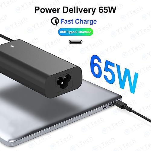 Dell 65 W USB-C Laptop Charger – High-Speed Replacement for XPS, Chromebook, Latitude, and Inspiron Models – Dual Compatibility for Home and Office Use – Enhanced Power Delivery (PD 3.0) for Efficient Charging – Ideal AC Adapter for Work and Travel
