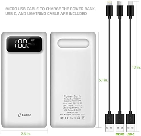 Ultra-Fast 10000 m Ah Portable Power Bank with Dual USB Ports – Universal Charger for Quick Device Replenishment – Lightweight & Compact Power Solution with Included USB Cables (Black) – Optimal Compatibility for On-the-Go Charging