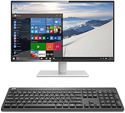 Sleek Arteck 2.4 G Wireless Keyboard – Ultra-Slim Full-Size Design with Numeric Keypad and Media Hotkeys for Effortless Typing on Windows 11/10/8/7, Compatible with PC, Laptop, Surface, and Smart TV – Enhance Your Workspace Today!