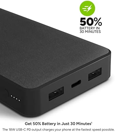 Mophie Powerstation Mini 5,000 m Ah Portable Power Bank – Ultra-Fast 20 W USB-C PD Charger for Rapid Device Recharging, Compact Pocket-Sized Design with LED Battery Indicator, Includes USB-C Cable for Instant Connectivity, Essential Travel Accessory for On-the-Go Smartphone Power
