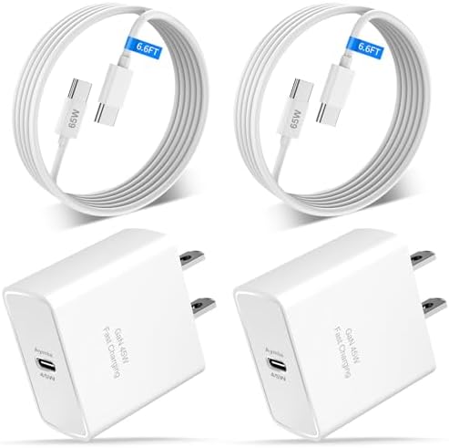 45 W Ga N USB-C Fast Charger Duo for Google Pixel – Compact Charging Solution with Dual 6.6 FT C to C Cables – Rapid Power Boost for Pixel 9 Pro, 8, 7, 6 – Enhanced Safety Features for Reliable Use