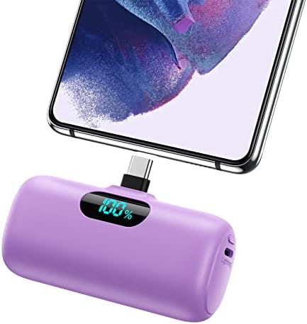 Ultra-Compact 5000 m Ah Power Bank – High-Speed USB-C Mini Portable Charger with LCD Display, Perfect for i Phone 16/15 Series & Android Devices – Lightweight Battery Pack for Travel and Daily Use, Enhanced Compatibility & Fast Charging Solutions