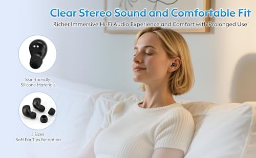 Invisible Mini Bluetooth Sleep Earbuds for Side Sleepers – Ultra-Lightweight Design with Tumbler Charging Case – Comfortable In-Ear Fit for Small Ears – Ideal for Noise Isolation and Active Lifestyles – Elevate Your Sleep and Gym Experience with Wireless Convenience and Durability