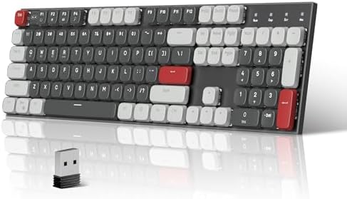 Transform Your Workspace with the Mage Gee Moon104 Wireless Mechanical Keyboard – RGB Backlit, Triple-Mode Connectivity (2.4 GHz, Bluetooth, USB-C) for Enhanced Productivity on PCs, Laptops, and Smart TVs – Ergonomic Design for Comfort and Speed