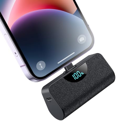 Ultra-Compact 5200 m Ah Power Bank for i Phone – 20 W PD Fast Charging Mini Portable Charger for i Phone 14 Pro Max/14/13/12/11/XR/X/8/7/6/SE – Lightweight Battery Pack with Intelligent Charging Technology for On-the-Go Power