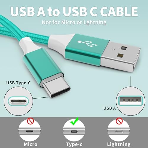 High-Performance 6-Pack USB to USB-C Fast Charging Cables – Versatile Nylon Braided Design with Length Options for Home & Travel – Compatible with i Phone 16/15, Samsung Galaxy, Google Pixel & More – Tangle-Free, Durable, and Efficient Data Transfer Solution
