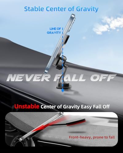 Pop-Tech Mag Safe Adhesive Car Mount – Advanced Magnetic Phone Holder for i Phone 12-16 Series | 360° Rotatable Dashboard Mount with Enhanced Grip and Seamless Integration for Ultimate Driving Convenience