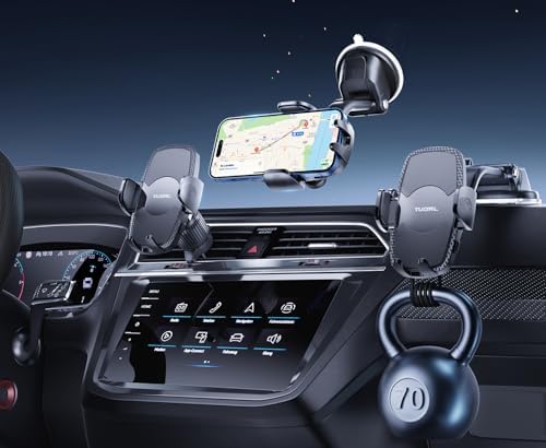 Universal Car Phone Holder with Super Suction Technology – Versatile Mount for Dashboard, Windshield, and Air Vent – Compatible with i Phone 16/15/14/13/12 Pro Max, Samsung & Android Smartphones – Hands-Free Convenience for Safe Navigation and Calls