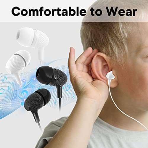 Bulk School Earbuds Headphones – 100 Pack HY400 Black – Premium Quality Audio for Classroom Learning – Comfortable & Durable Earphones for Kids, Teens, and Adults – Versatile Compatibility for Enhanced Educational Engagement