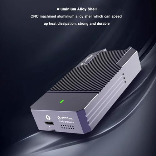 Ultra-Fast 4 TB M.2 NVMe SSD Enclosure – Premium Aluminium Alloy Type C Adapter for 2230/2242/2280 SSDs, USB 3.2 40 Gbps, Cross-Platform Compatibility with Windows, Linux, OS X – Optimal Heat Dissipation & Durable Protection for Data Security