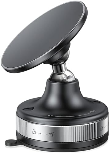 Revolutionary i Mangoo Magnetic Car Phone Mount – 720° Adjustable Suction Cup Holder for Ultimate Hands-Free Navigation | Universal Compatibility with Mag Safe Technology | Perfect for Home, Office, Gym & On-the-Go Use | Unmatched Stability & Easy Installation