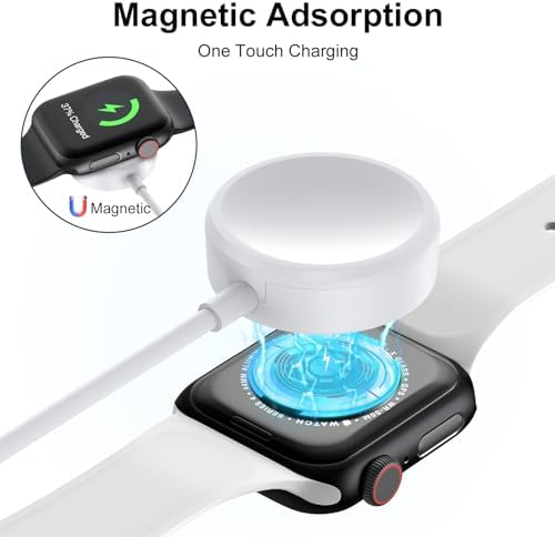 Magnetic USB C Fast Charging Cable for Apple Watch – Ultra-Compatible Charger for Series 10 to 1, SE, Ultra Models – Effortless Magnetic Alignment and Durable Design for Quick Power Boosts on-the-Go