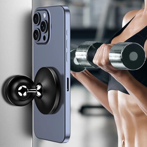 Magnetic Car Phone Holder – Strongest N52 Magnet, 360° Adjustable & 180° Flip, Aluminum Alloy Built, Universal Car Mount for iPhone, Samsung, All Phones (Includes Metal Plate & Ring) – Black – Enhanced Compatibility and Speed